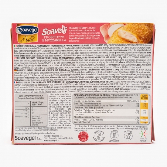 Clătite crocante cu șuncă și mozzarella 200g