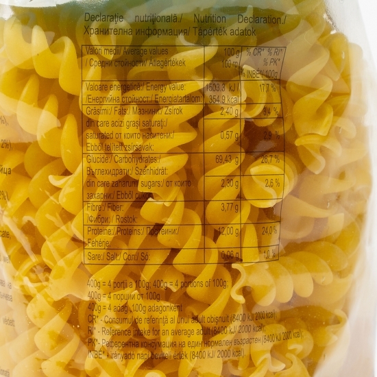 Paste făinoase cu ouă - spirale 400g