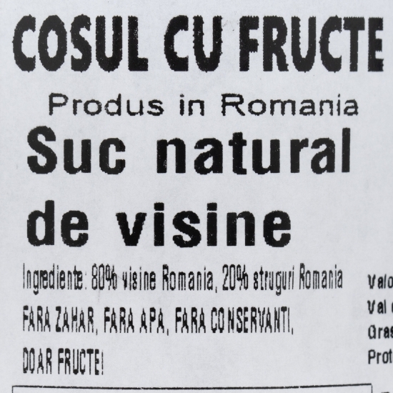 Suc natural de vișine 0.25l