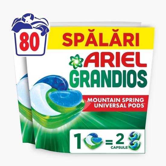 Detergent de rufe capsule Grandios Mountain Spring, 80 spălări, 80 buc