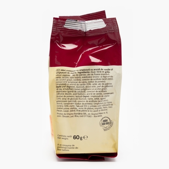 Mini croissants double cu umplutură cu aromă de vanilie și vișine 60g