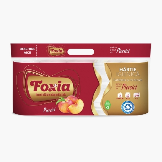 Hârtie igienică piersică 10 role, 3 straturi