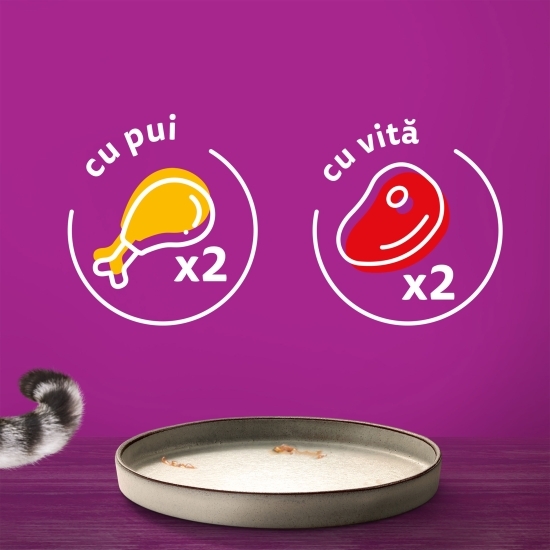 Hrană umedă pentru pisici adulte, 4 x 85g, Pure Delight selecții clasice în sos de carne 