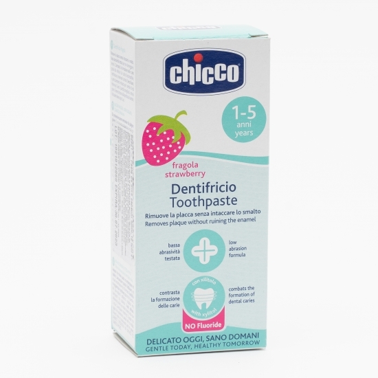 Pastă de dinți pentru copii fără fluor cu aromă de căpșuni, 1-5 ani, 50ml
