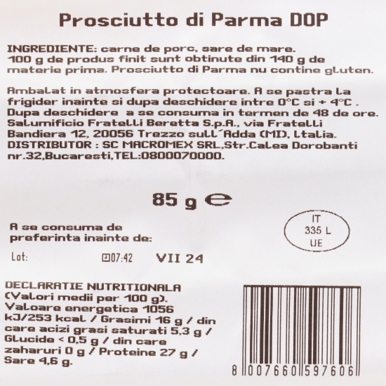 Prosciutto di Parma DOP 85g