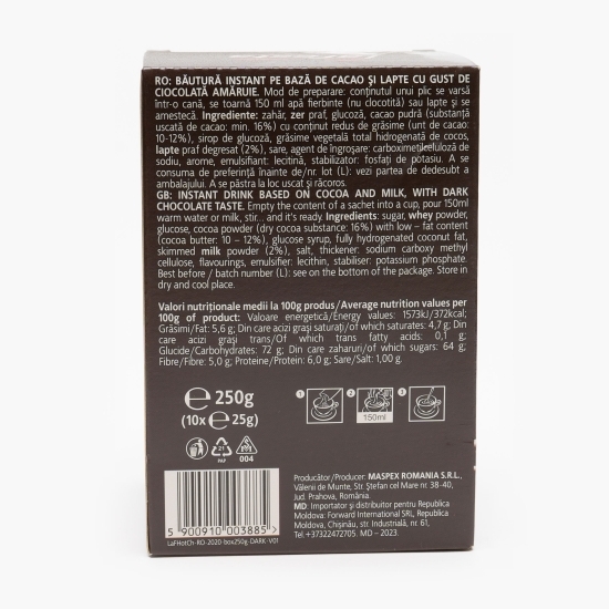 Ciocolată caldă Dark, plicuri 10x25g
