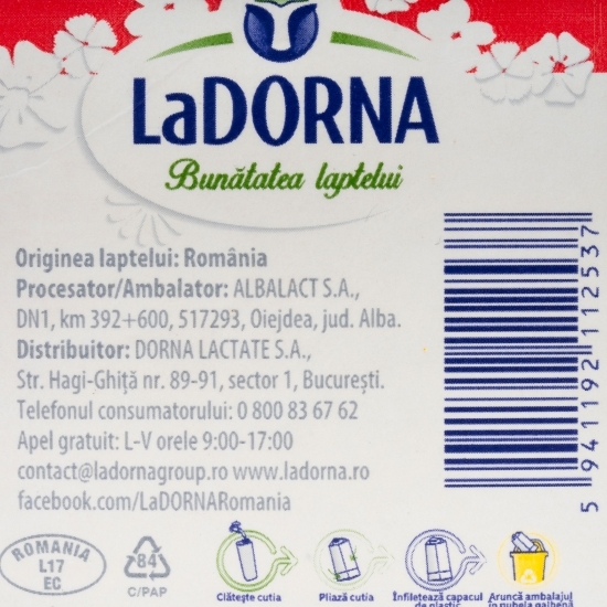 Lapte fără lactoză Zile ușoare, 3.5% grăsime, 500ml