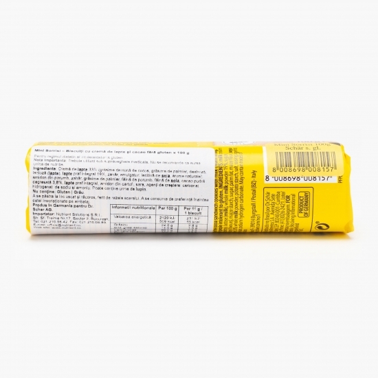Biscuiți cu cacao și cremă de lapte fără gluten Mini Sorisi 100g