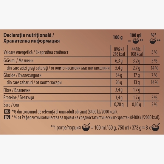 Înghețată DIY cu aromă de vanilie și bucățele de ciocolată și cornet Soft & Crunchy 750ml (373g)