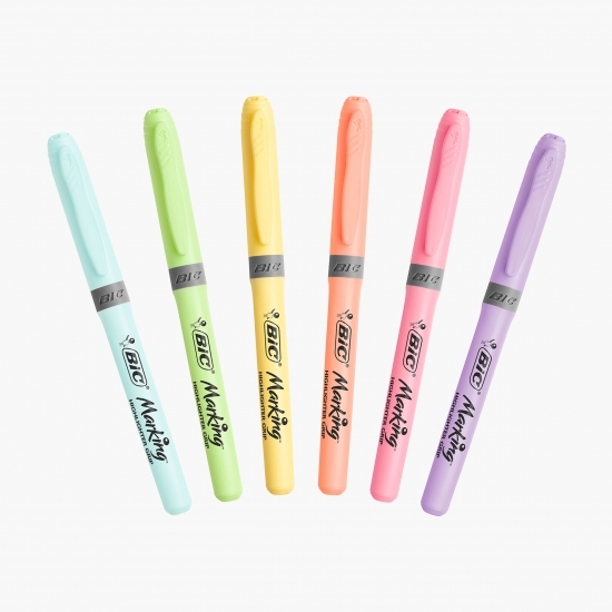 6 evidențiatoare Brite Liner Grip Pastel