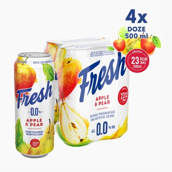 Bere fără alcool mix cu suc de mere și pere doză 4x0.5l