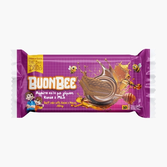 Prăjitură cu cremă de cacao cu miere, fără zahăr, BuonBee, 10x25g