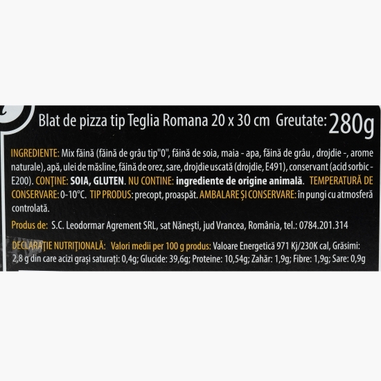Blat de pizza tip Teglia Romana 20x30cm, 280g