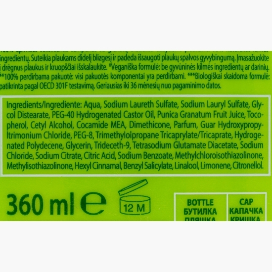 Șampon pentru păr vopsit, cu extract de rodie 360ml
