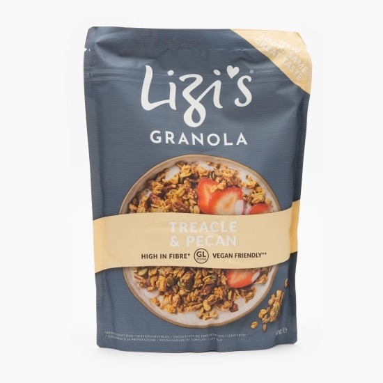 Musli din ovăz integral rumenit și semințe, cu melasă și nuci pecan 400g