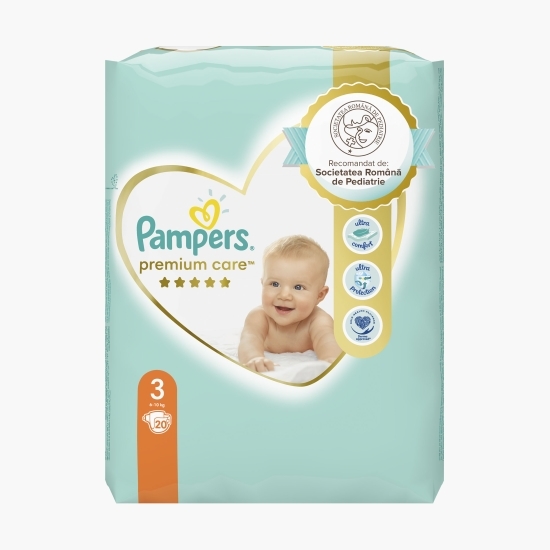 Scutece Premium Care, mărimea 3, 5-9kg, 20 buc