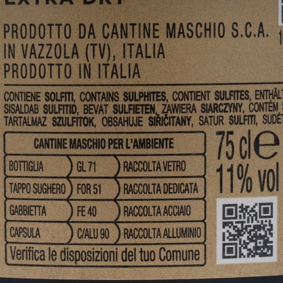 Vin spumant extra sec Conegliano Prosecco, 11%, 0.75l