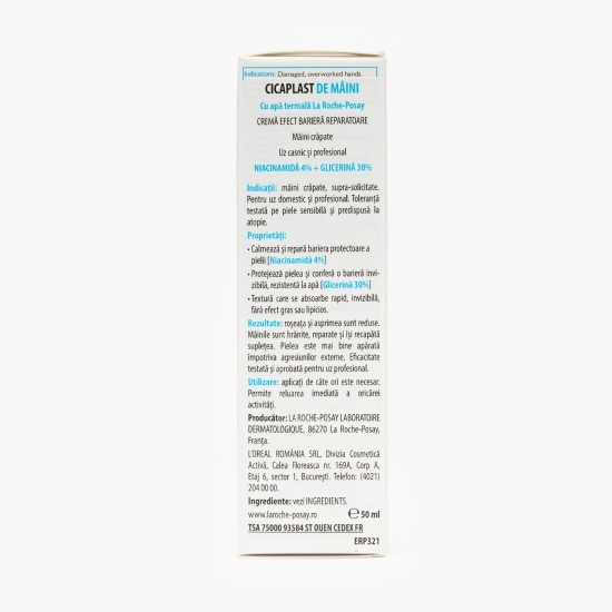Cremă reparatoare pentru mâini cu efect de barieră Cicaplast 50ml