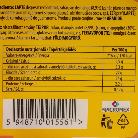 Înghețată cu aromă de cocos și sos de mango 450g