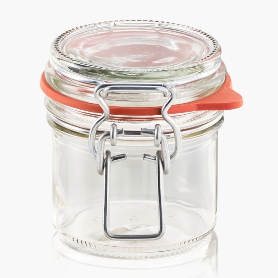 Borcan din sticlă cu capac cu garnitură de cauciuc 135ml
