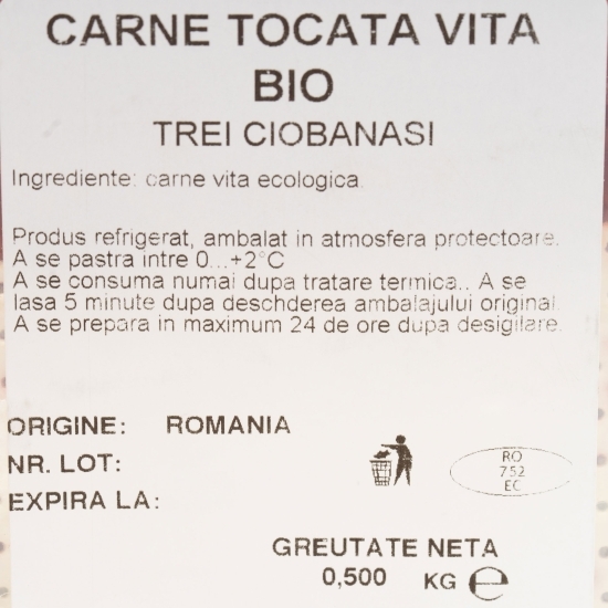Carne tocată vită eco 500g