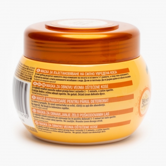 Mască de păr cu miere și propolis pentru păr deteriorat cu vârfuri despicate 300ml