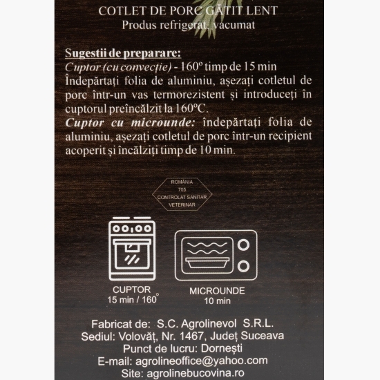 Cotlet de porc gătit lent 650g