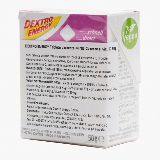 Tablete dextroză Minis coacăze 50g