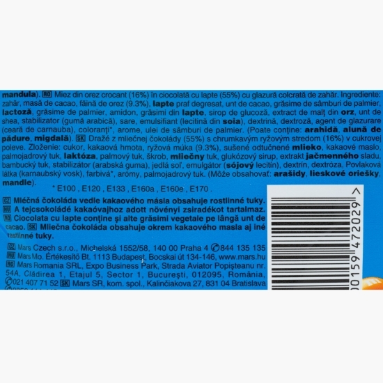 M&M's - Bomboane cu miez din orez crocant în ciocolată cu lapte, Crispy 213g