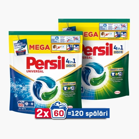 Detergent capsule 4în1 Discs Universal Deep Clean, 2x60 de spălări