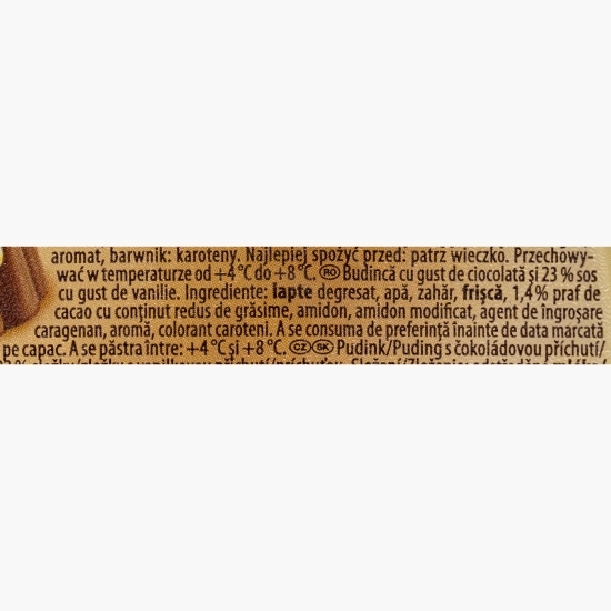 Budincă cu ciocolată și sos de vanilie 450g