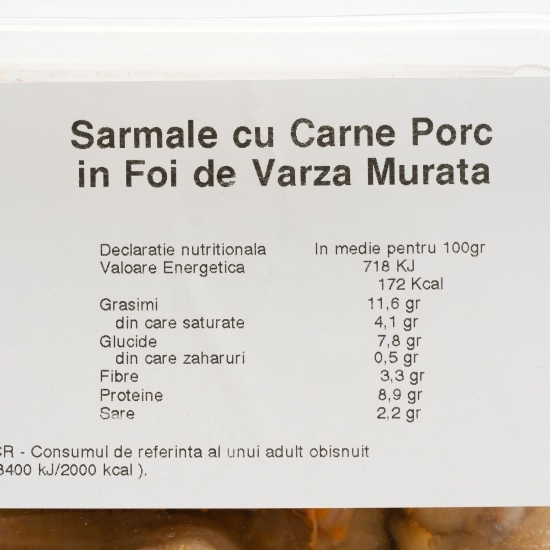 Sarmale cu carne de porc în foi de varză murată 1.2kg