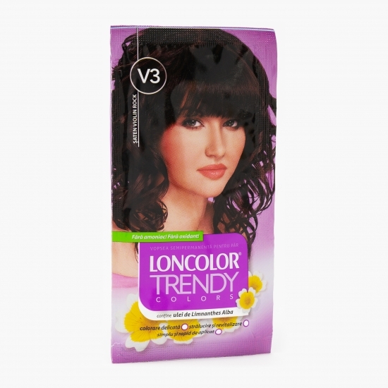 Vopsea semipermanentă pentru păr V3 Șaten Violin Rock plicuri 2x25ml