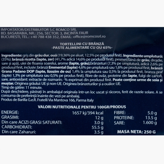 Paste Tortellini cu brânză 250g