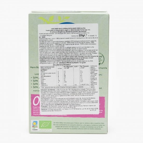 Cereale eco fără gluten, +4 luni, 220g