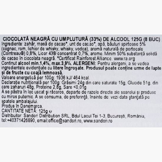 Praline ciocolată Liqueurs Bottles 125g (8 buc)
