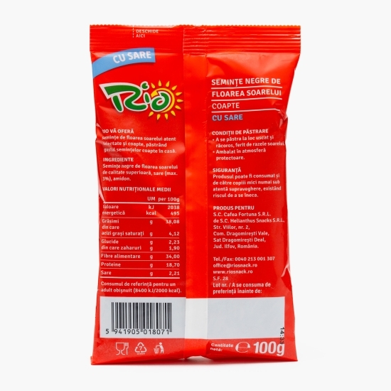 Semințe floarea-soarelui negre cu sare 100g