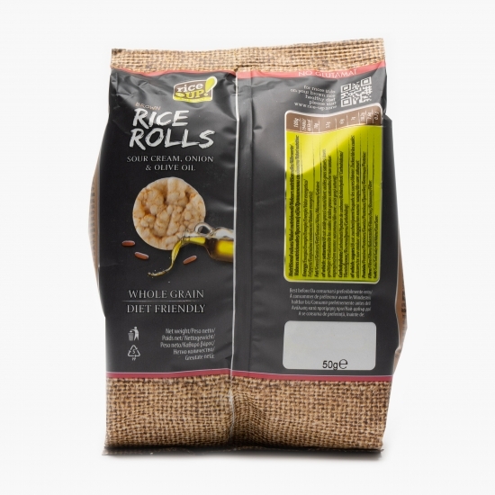 Mini rondele din orez brun integral cu ceapă și smântână 50g