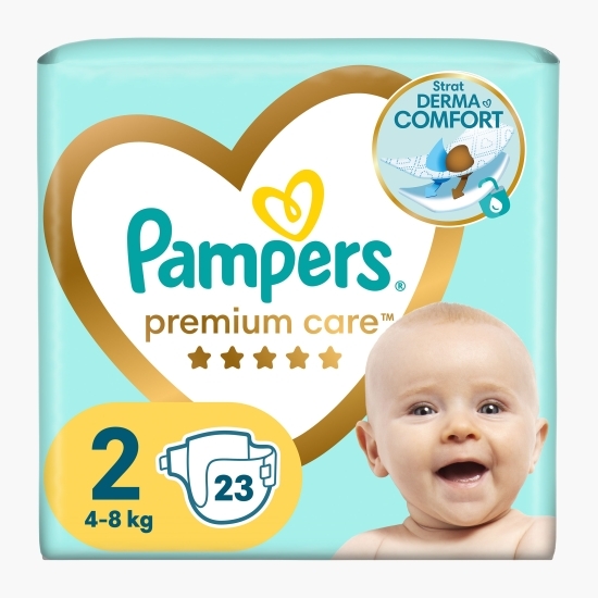 Scutece Premium Care nou-născut, mărimea 2, 4-8 kg, 23 buc