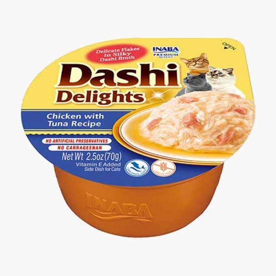 Hrană umedă pentru pisici Dashi Delights, cu pui și ton, 70g