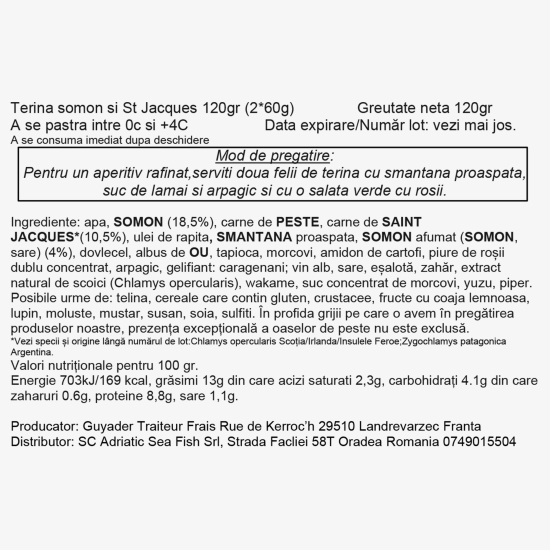 Terină somon și St. Jacques 2x60g