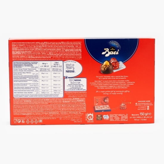 Praline ciocolată neagră umplutură alune de pădure 150g