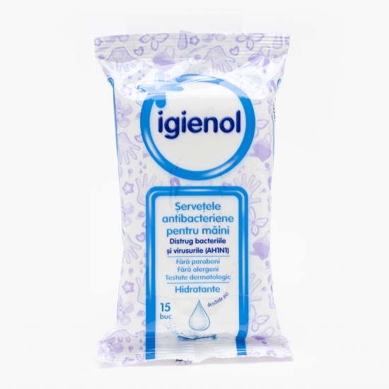 Șervețele antibacteriene hidratante 15 buc
