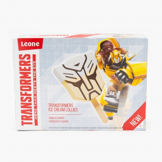 Înghețată Transformers cu aromă de vanilie și ciocolată albă 4x60ml
