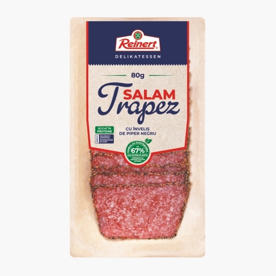 Salam Trapez cu înveliș de piper negru, feliat 80g