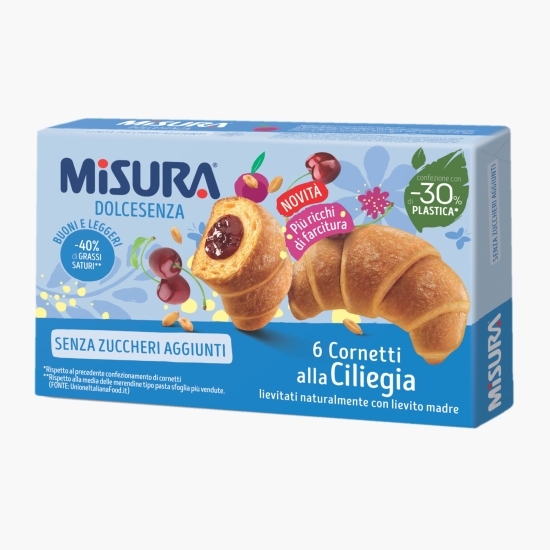 Croissant cu cireșe fără zahăr adăugat, 6 bucăți, 298g