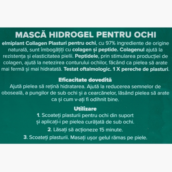 Mască hidrogel pentru ochi Collagen, 1 pereche