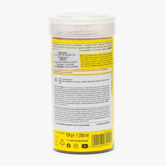 Hrană granulată pentru pești, 138g, Vitality&Color