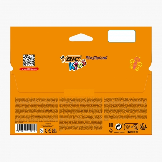 Set 24 creioane cerate plastifiate Kids Plastidecor