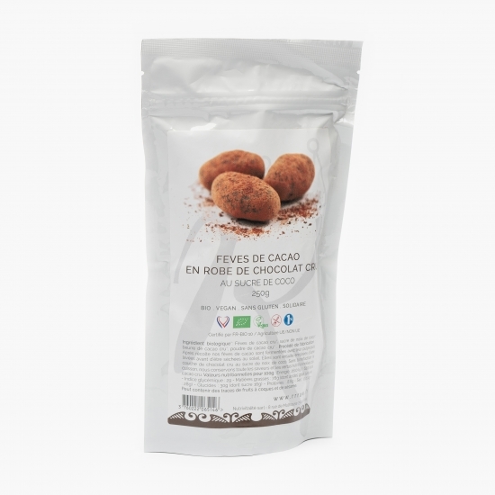 Boabe de cacao învelite în cacao crudă și zahăr de cocos eco 250g